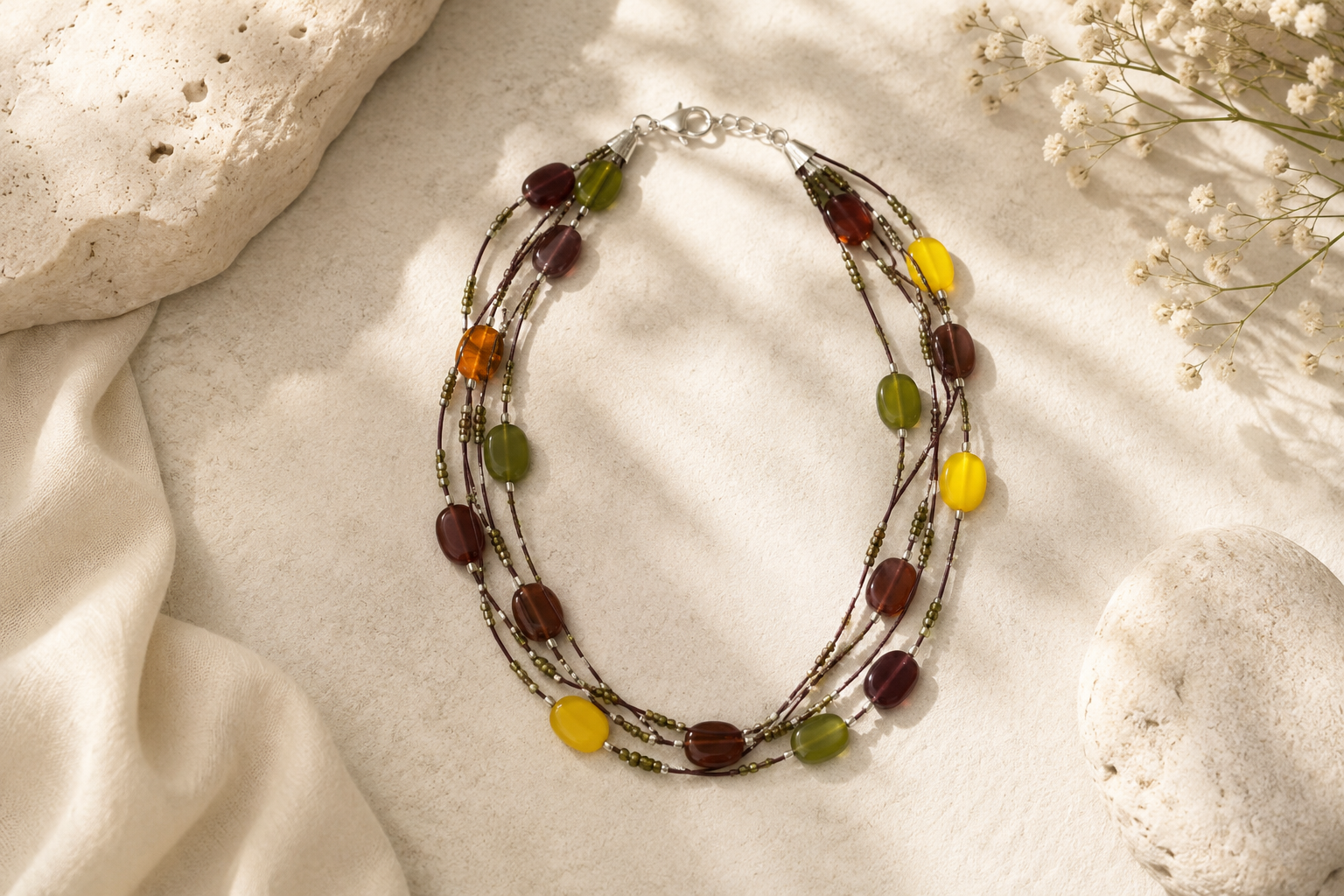 Handcrafted glass beaded necklace Garud Wear