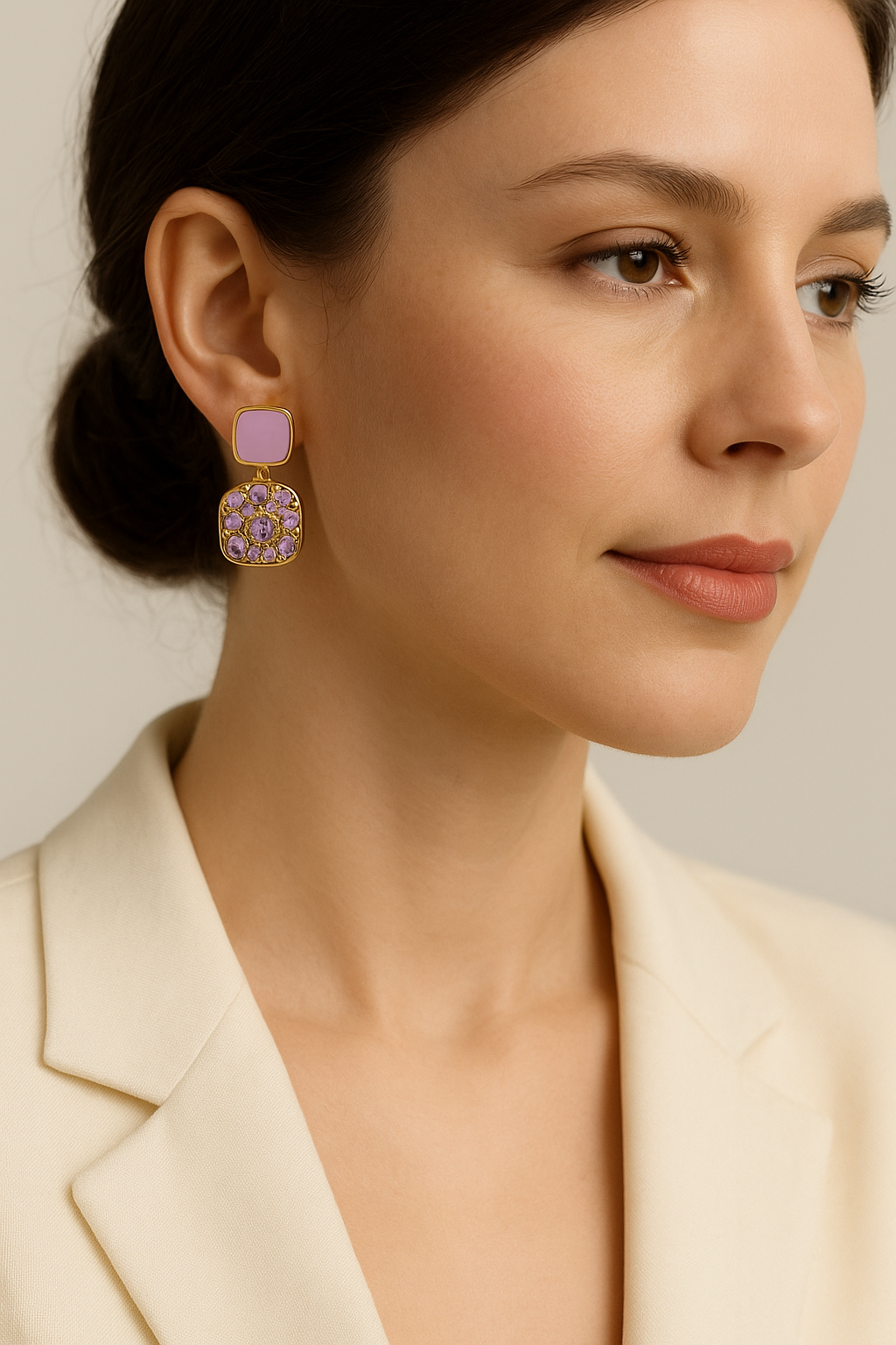 Lavender Glow Studs Garud Wear