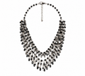 Silver and black beaded necklace Garud Wear