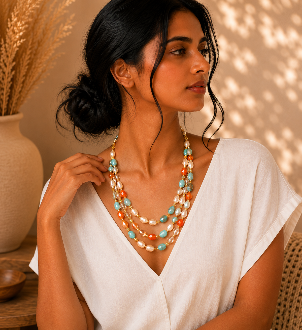 Handcrafted vibrant necklace Garud Wear