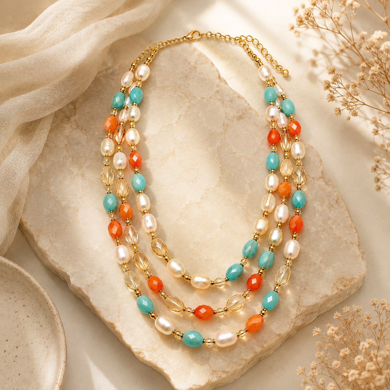 Handcrafted vibrant necklace Garud Wear