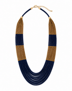 Blue and Golden handmade beaded necklace Garud Wear