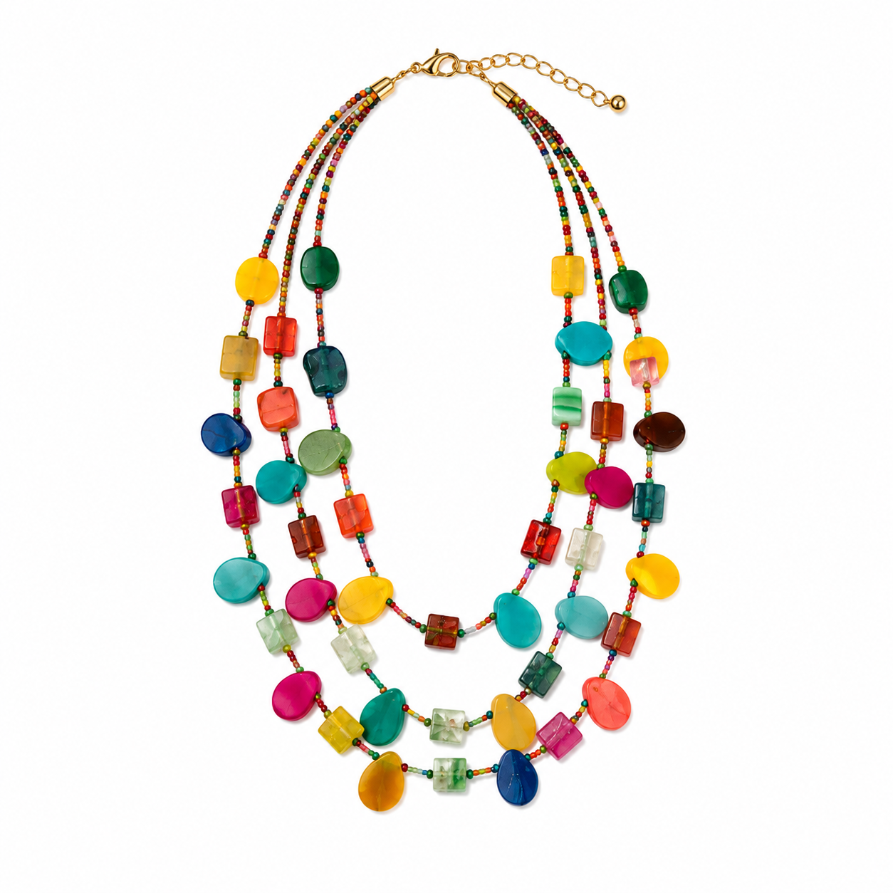 Multi-colour layered necklace. Garud Wear