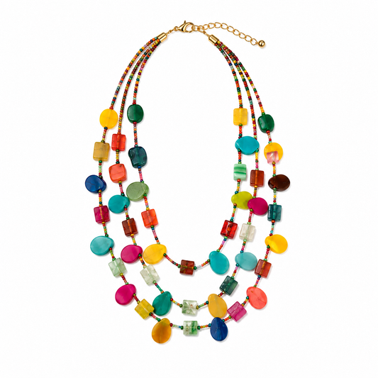 Multi-colour layered necklace. Garud Wear