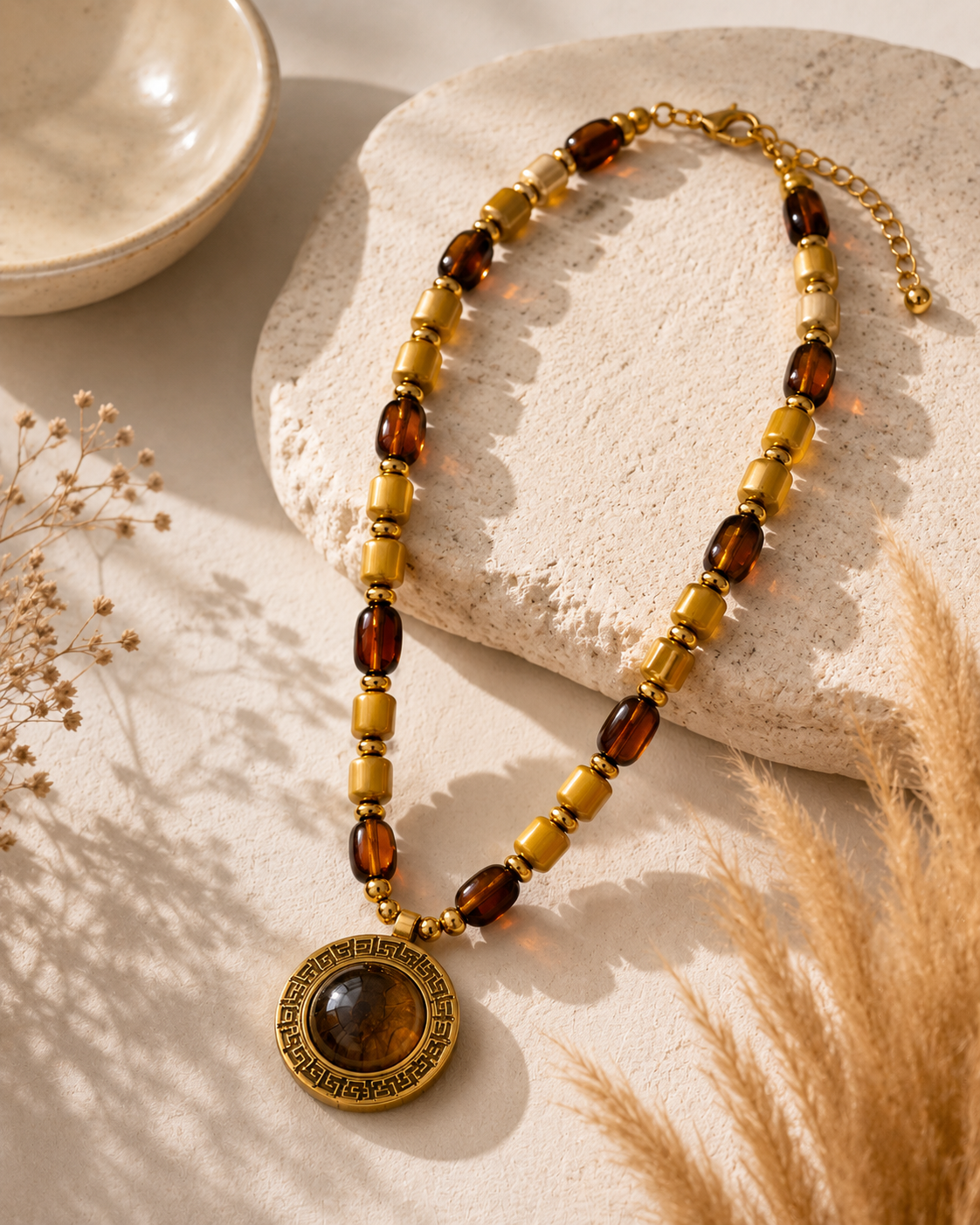 Earthy stone necklace Garud Wear