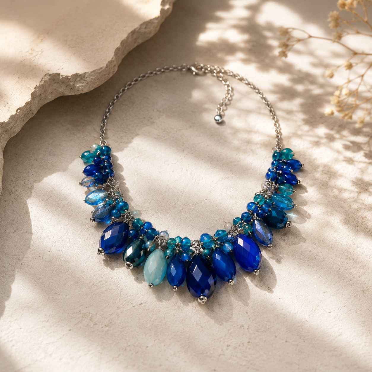 Handcrafted blue stone necklace Garud Wear