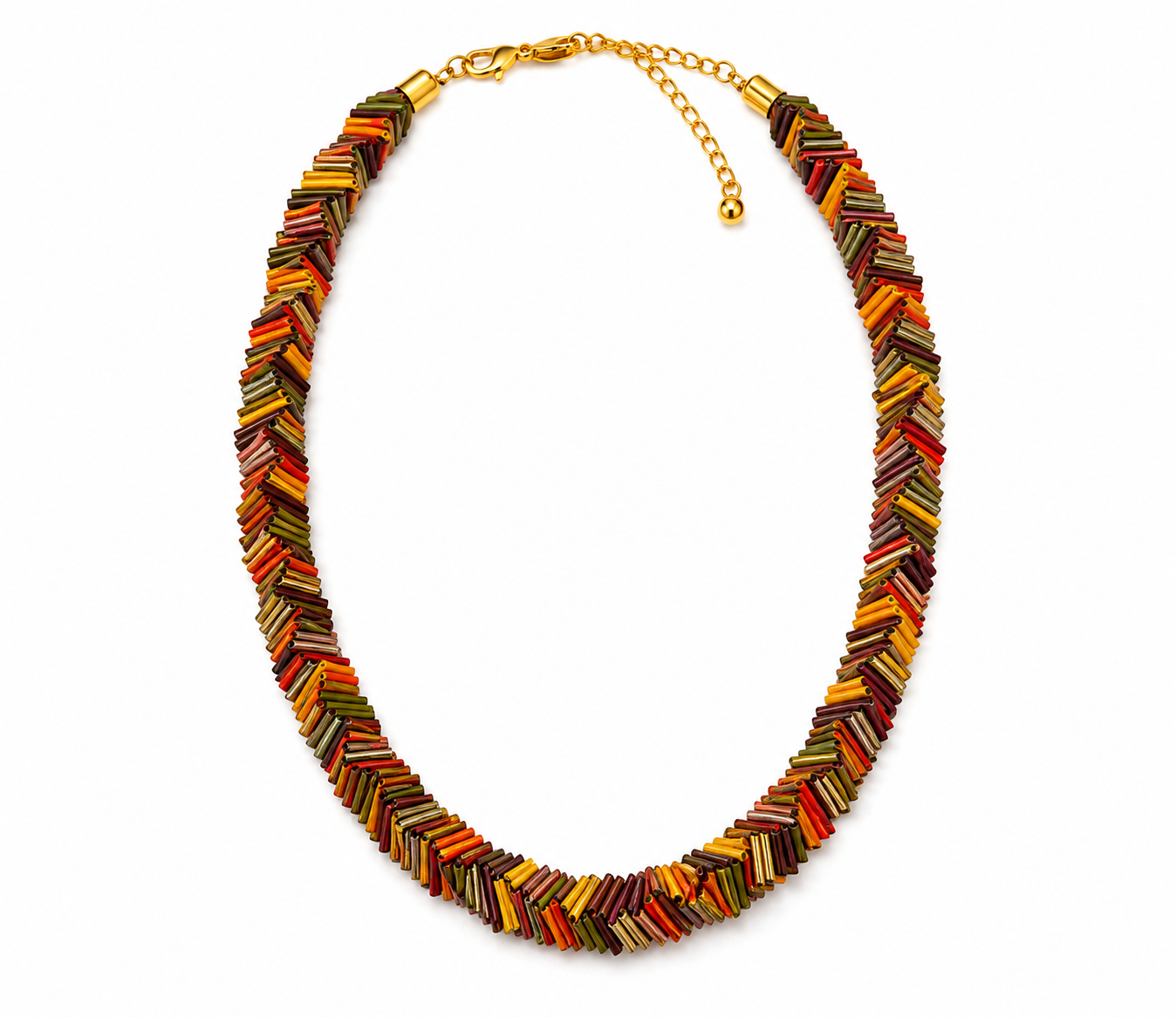 Vibrant multi-colour twisted handmade necklace Garud Wear