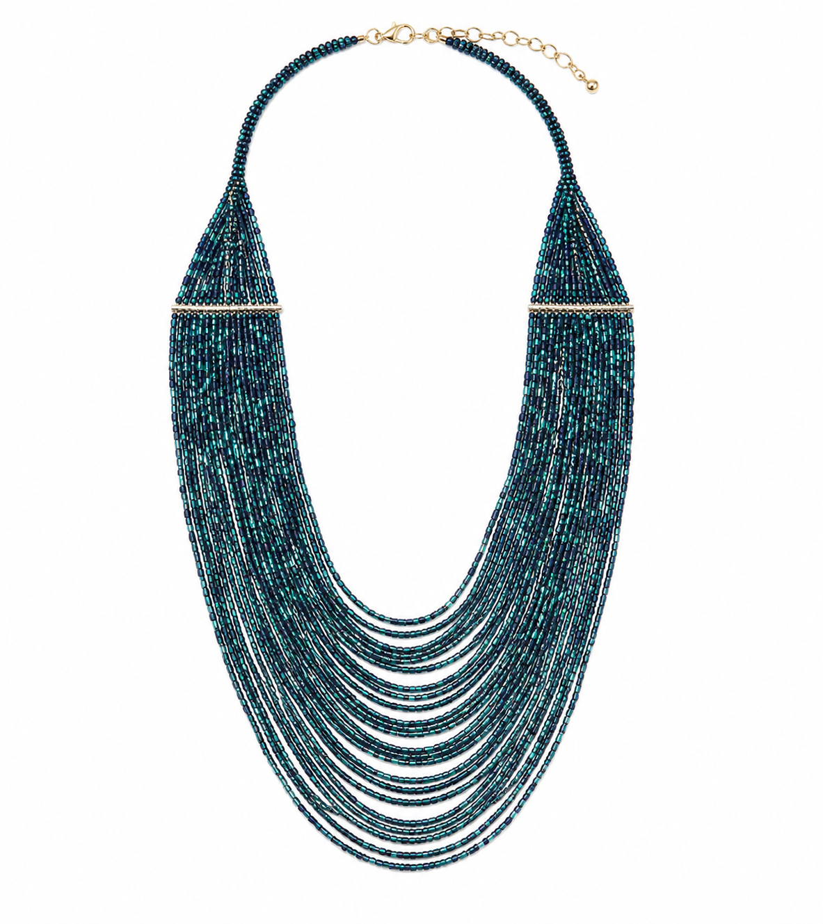 Blue beaded layered necklace Garud Wear