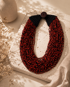 Handcrafted red and black necklace Garud Wear
