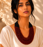 Handcrafted red and black necklace Garud Wear