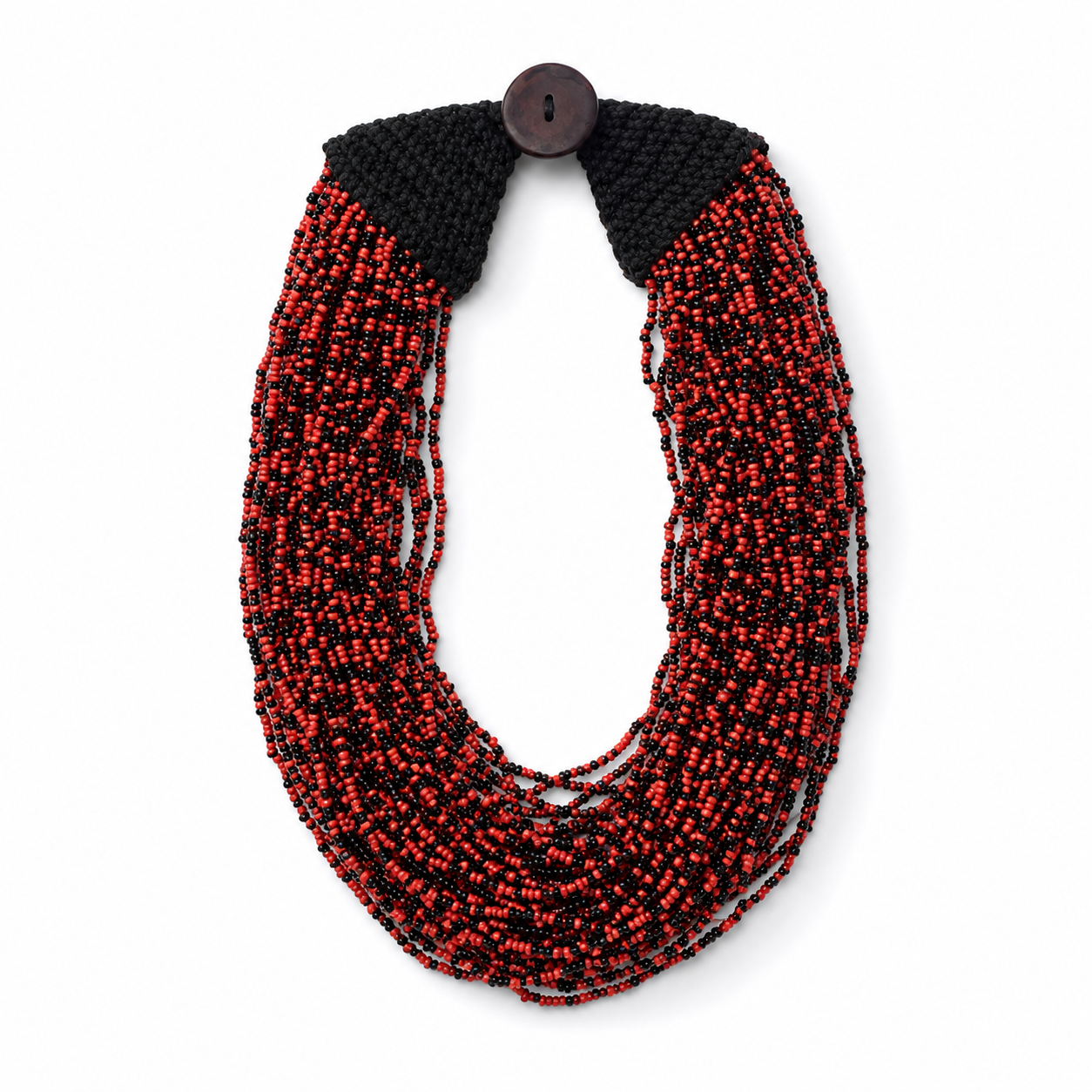 Handcrafted red and black necklace Garud Wear