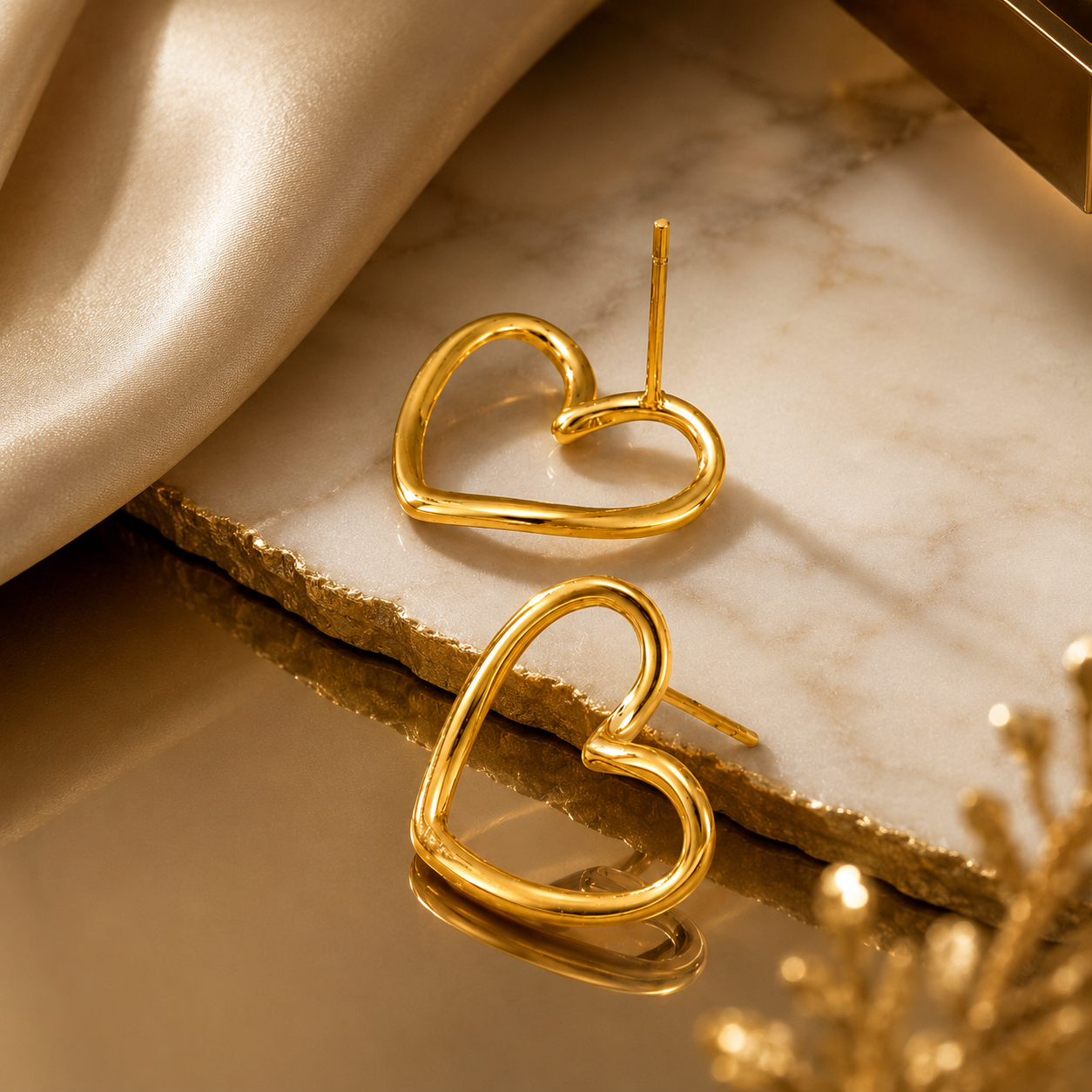 Golden Heart Earrings Garud Wear