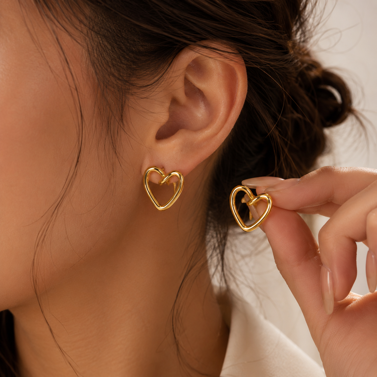 Golden Heart Earrings Garud Wear