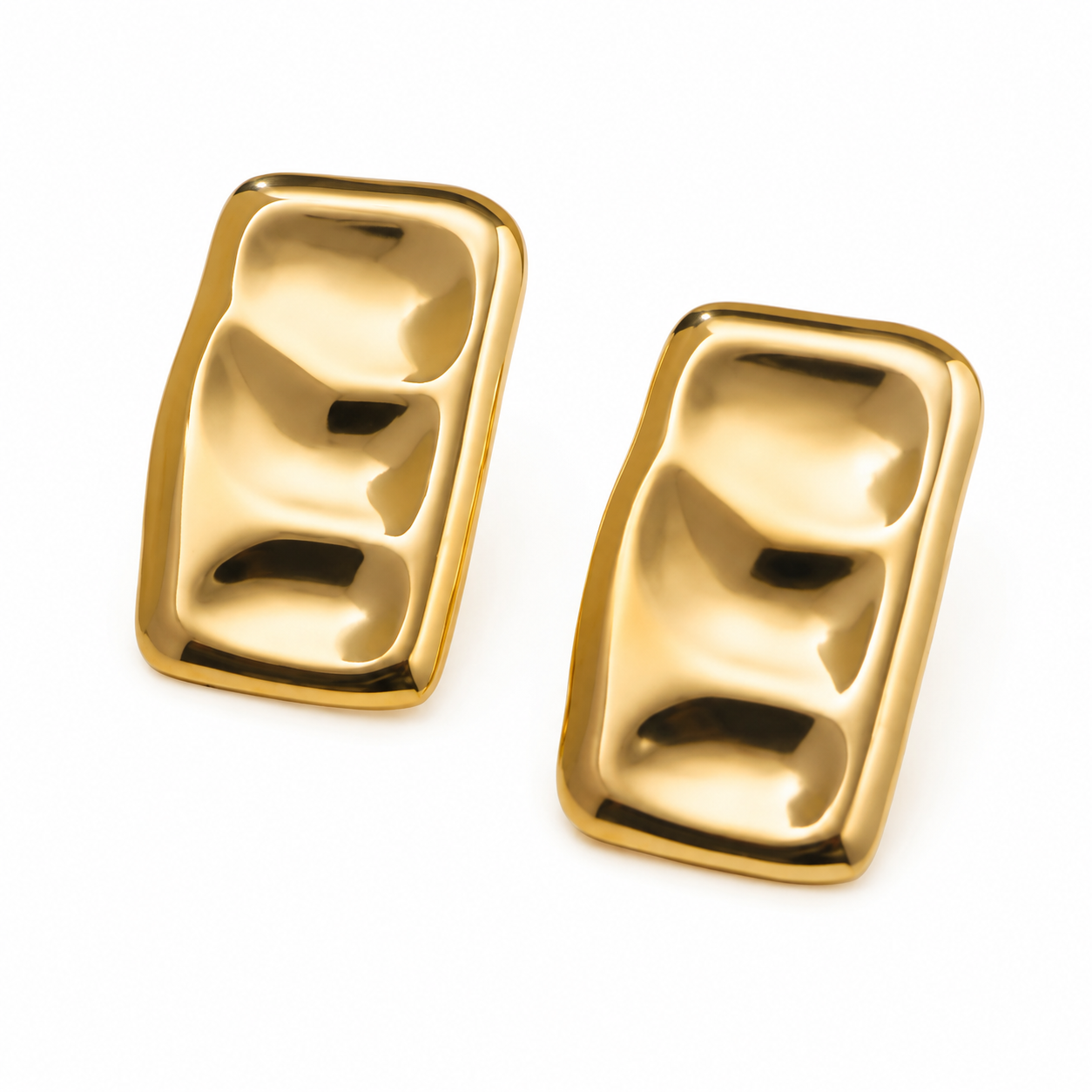 Elegant cylinder-shaped gold earrings Garud Wear