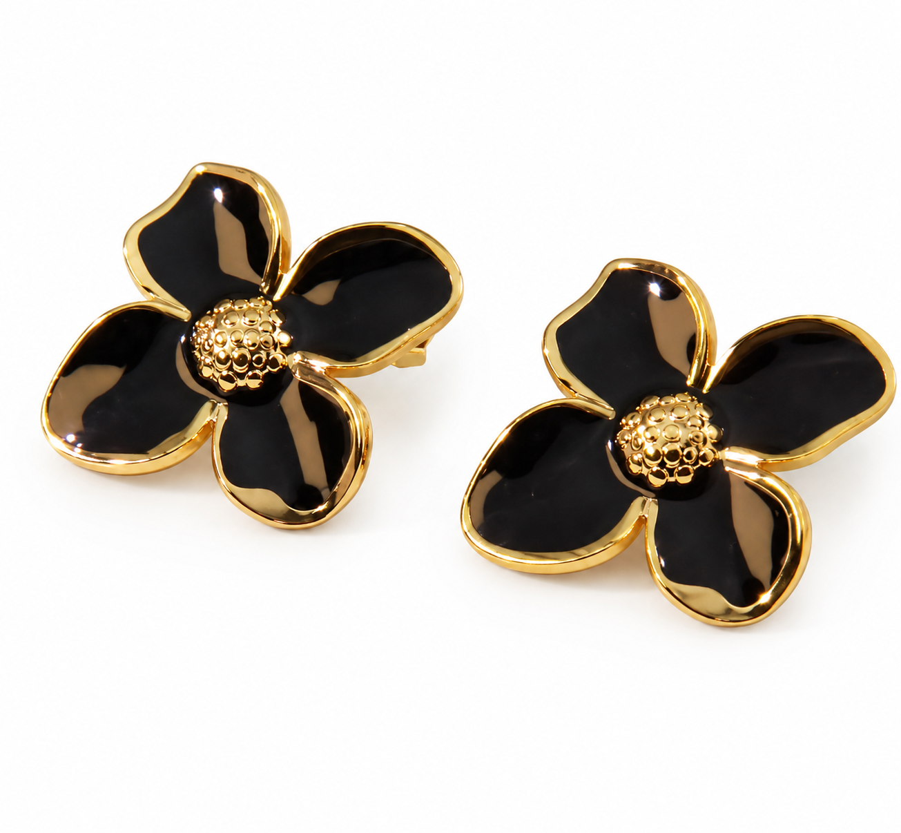 Black Flower Earrings Garud Wear