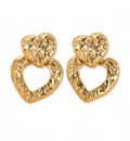 Elegant double heart golden earrings Garud Wear