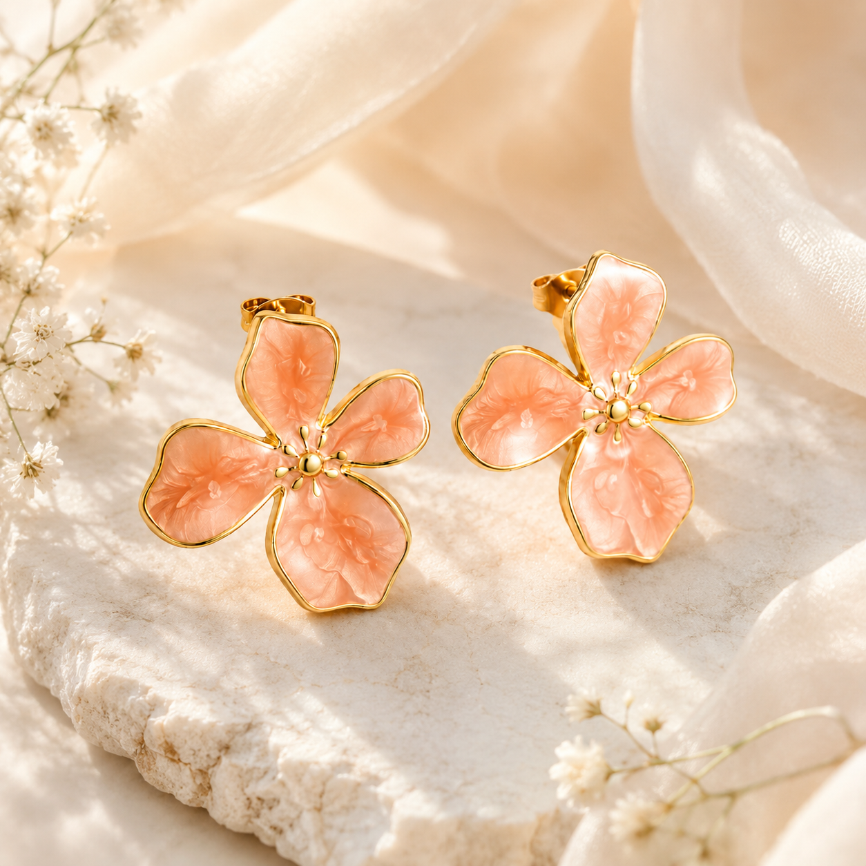 Peach Earrings Garud Wear