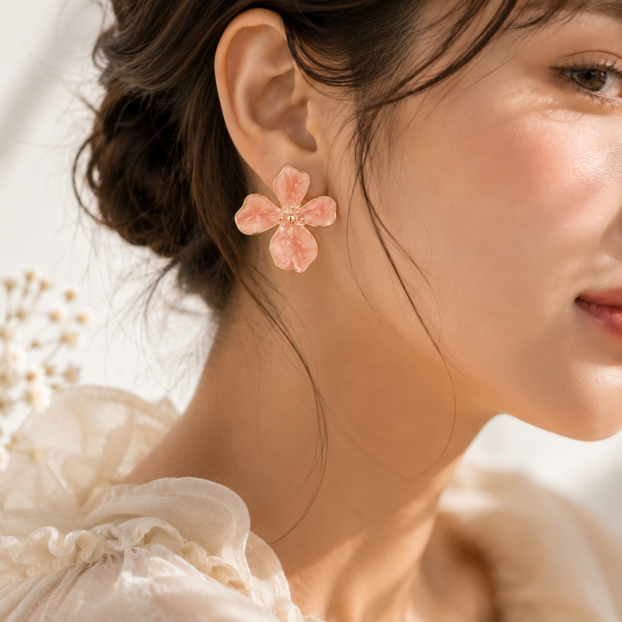 Peach Earrings Garud Wear