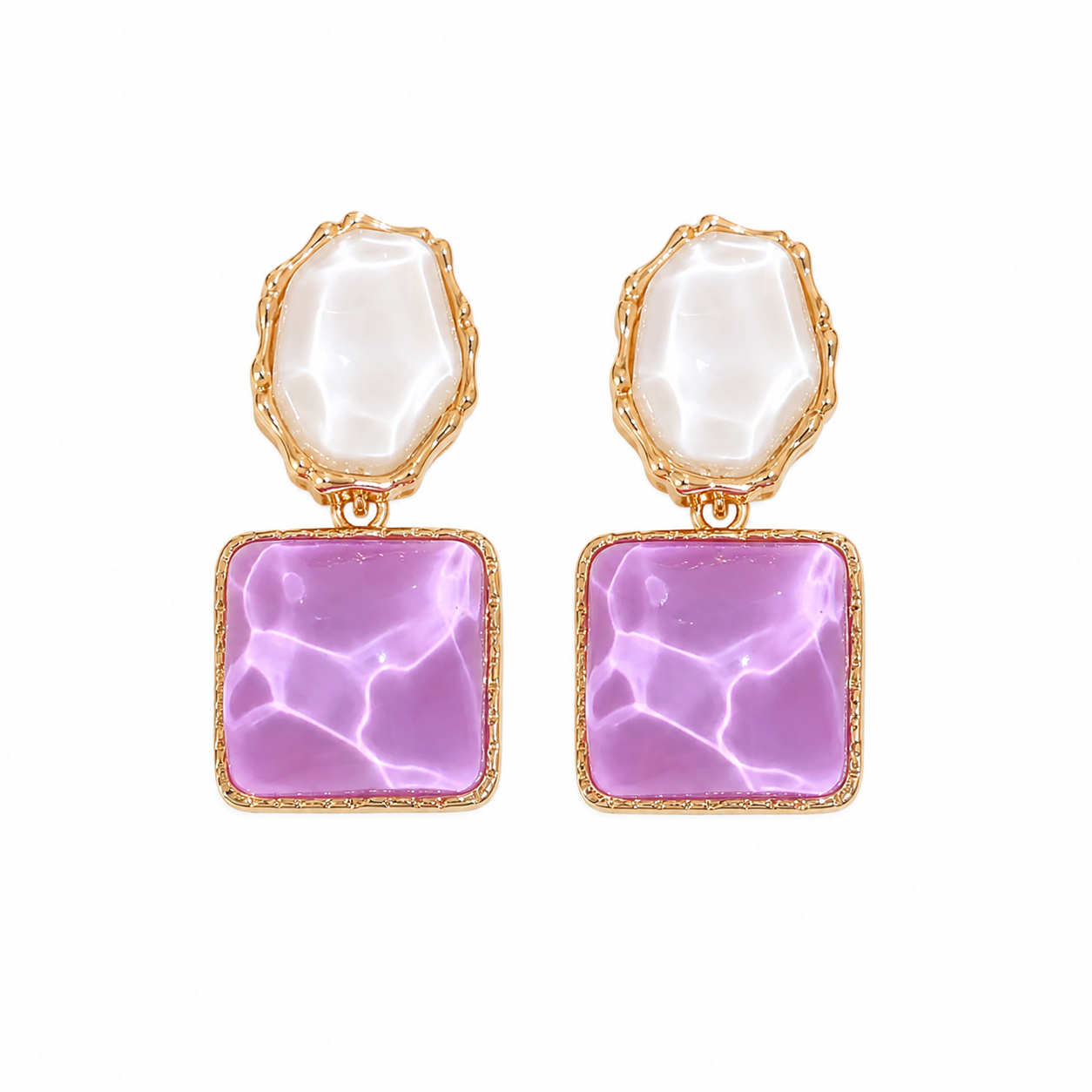Elegant Purple Loop Earrings Garud Wear