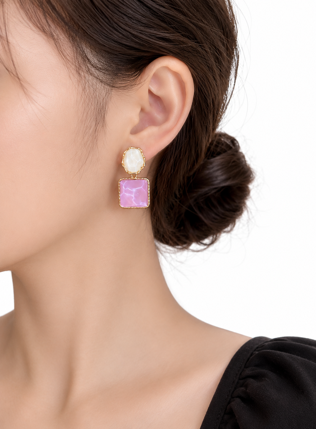 Elegant Purple Loop Earrings Garud Wear