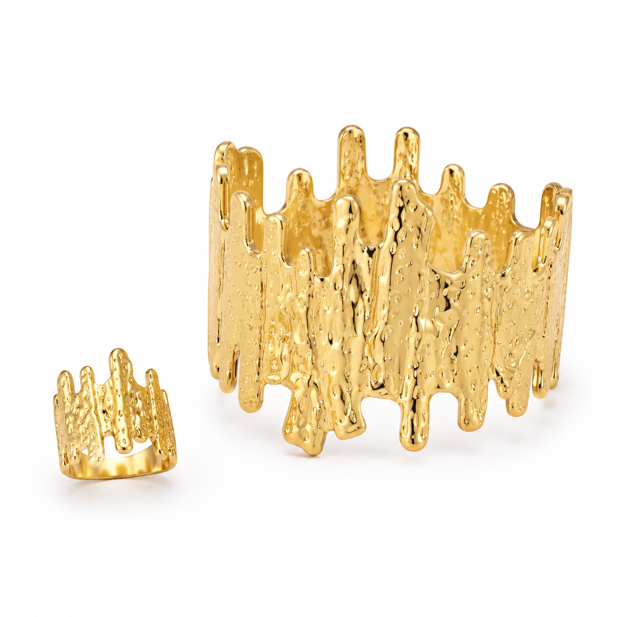 Golden bracelet and ring set Garud Wear