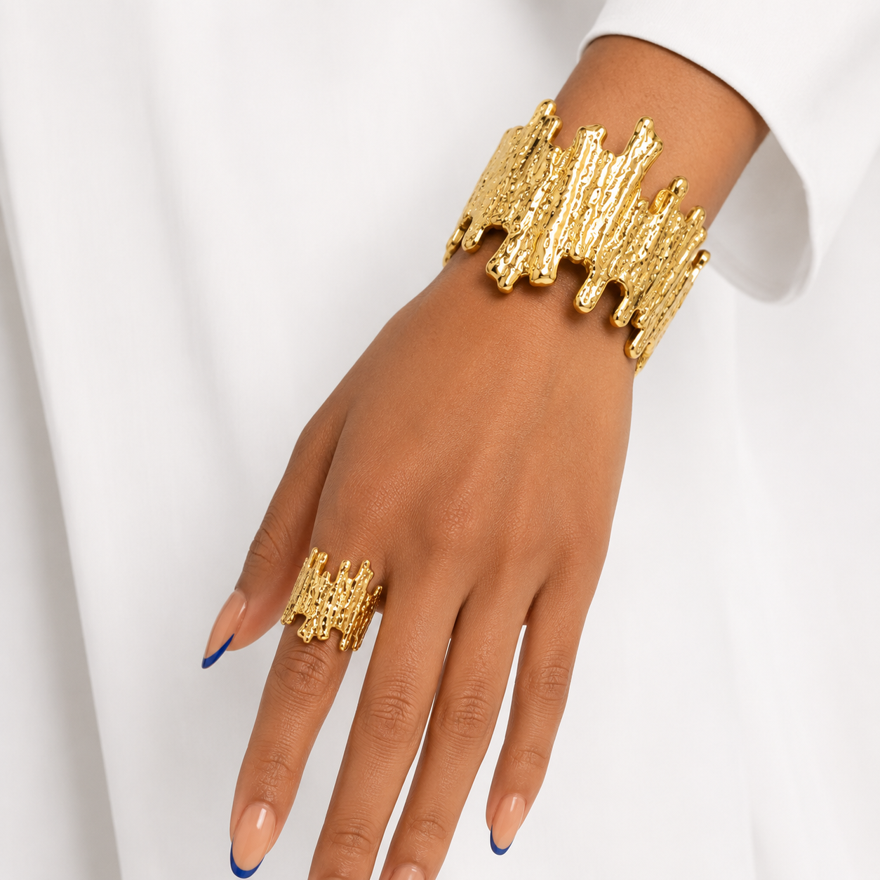 Golden bracelet and ring set Garud Wear
