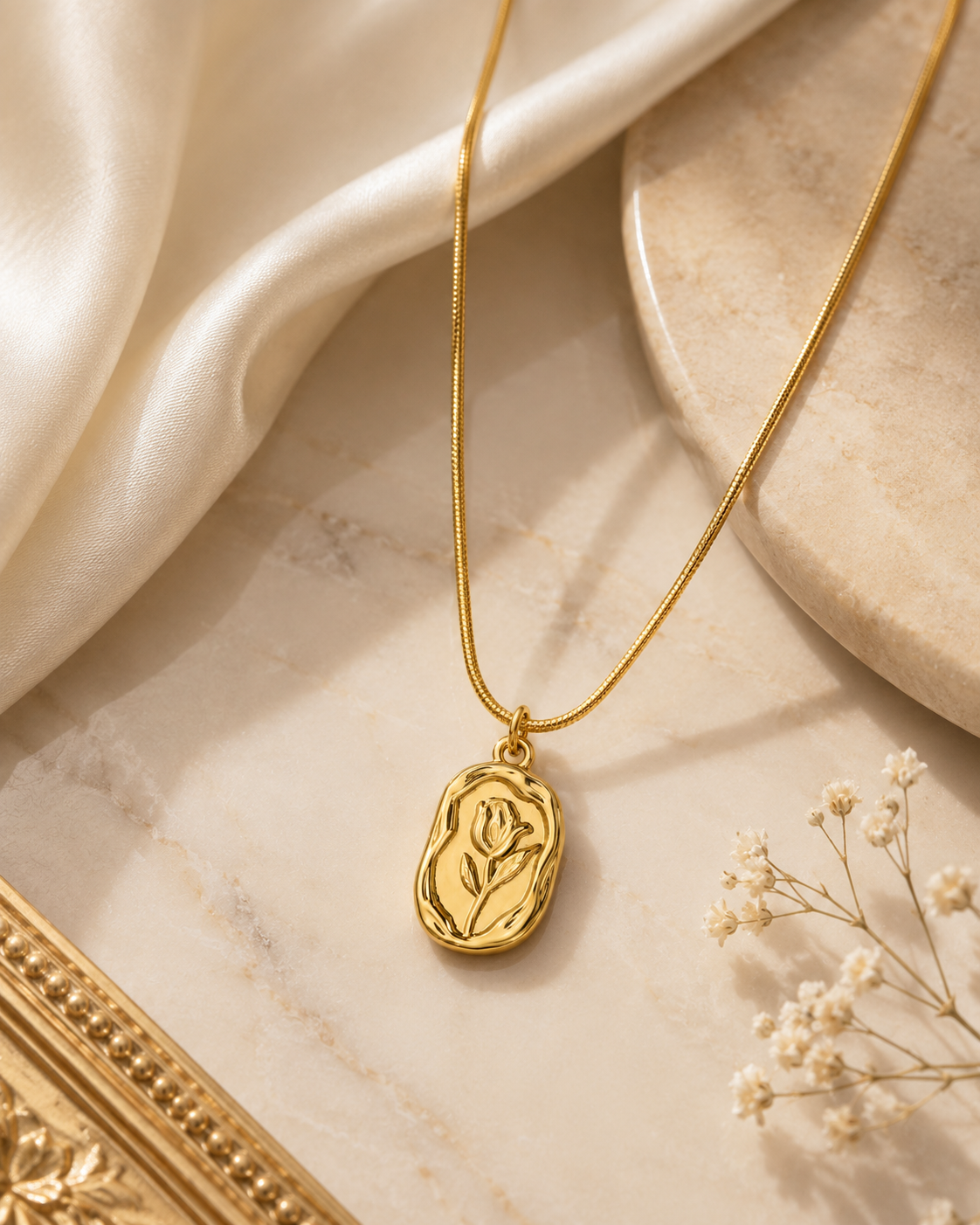 Delicate rose pendant necklace Garud Wear