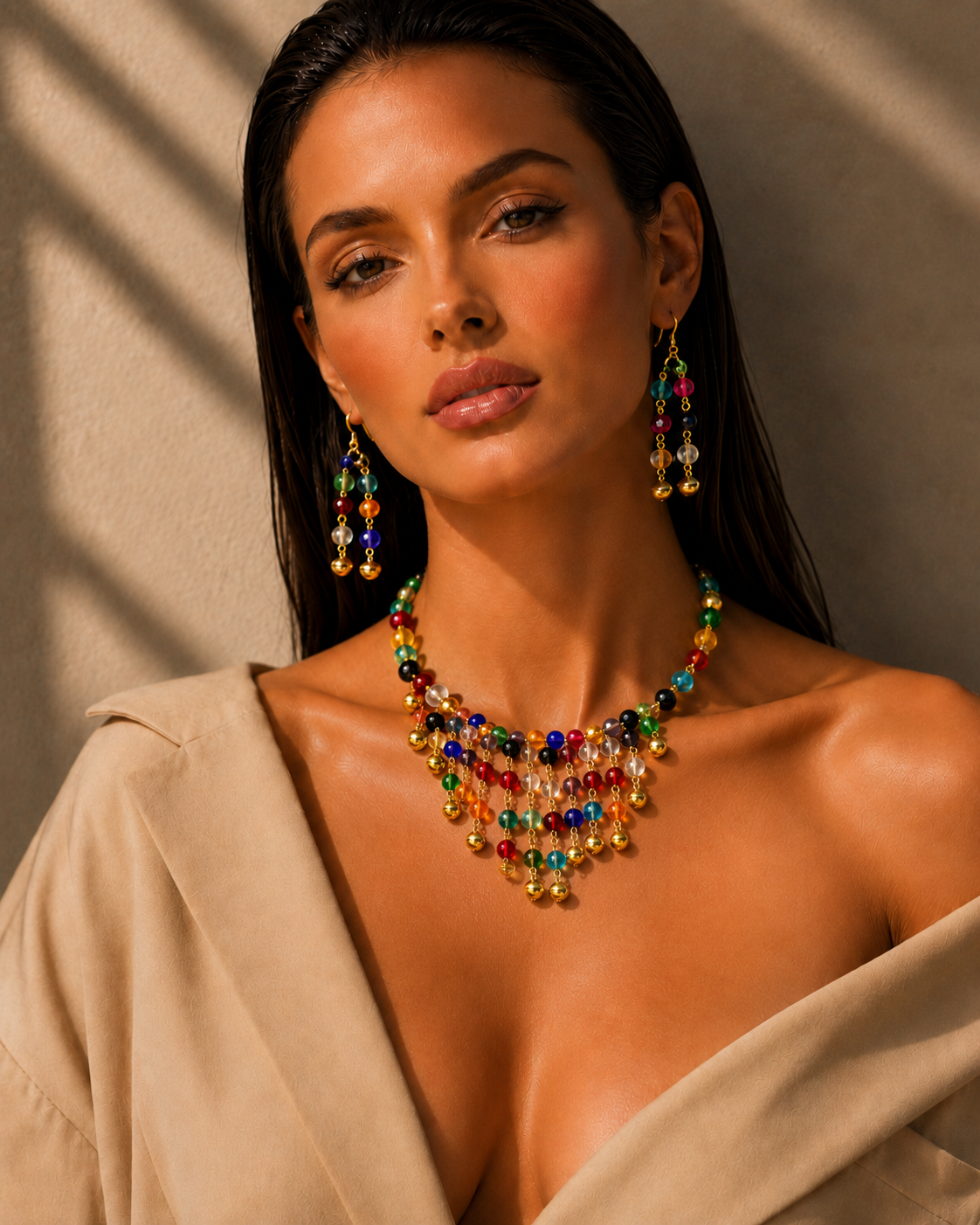 Multicolour String Necklace Garud Wear