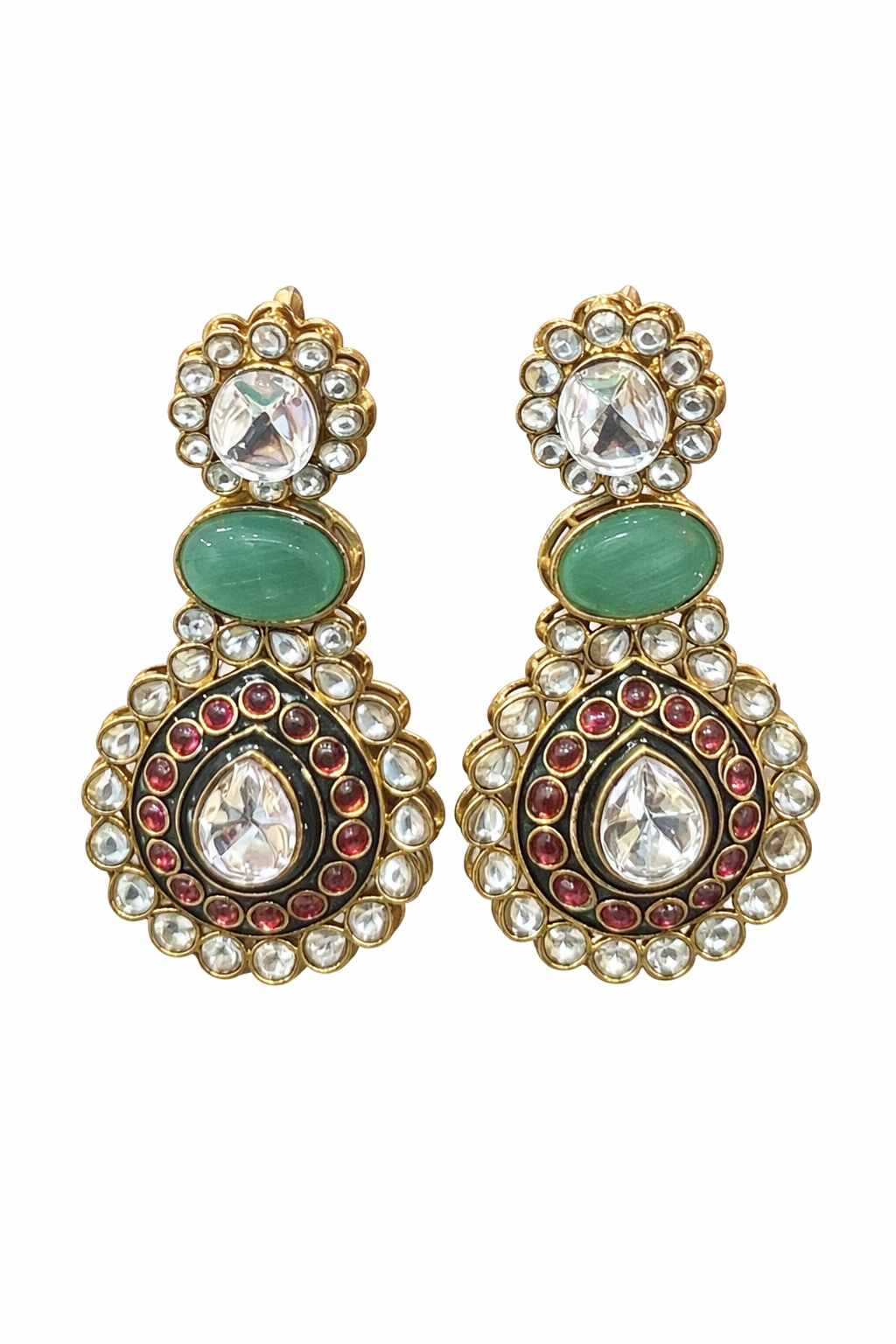 Emerald Royale Kundan Necklace Set Garud Wear