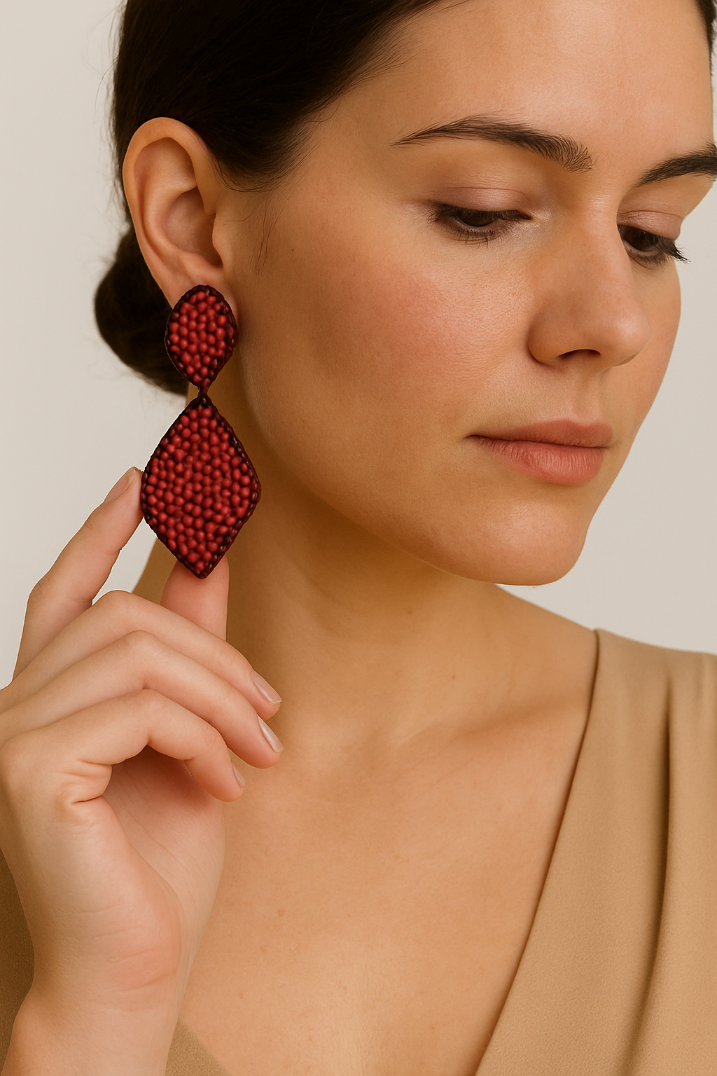 Ruby Leaf Earrings Garud Wear