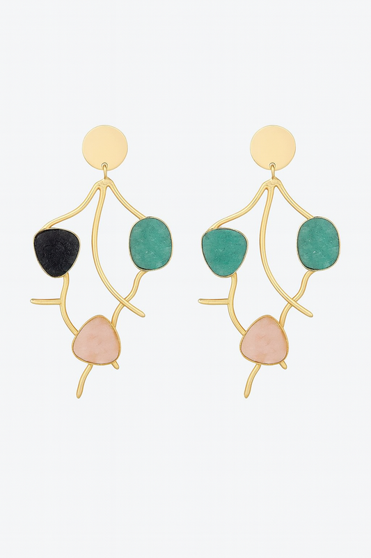 Radiant Harmony Multi-Color Stone Earrings Garud Wear