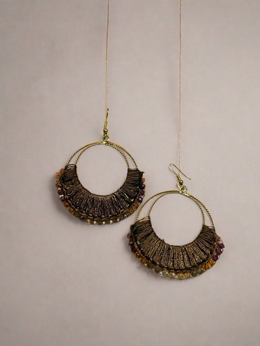 Brown Elegant Earrings - Garud Wear