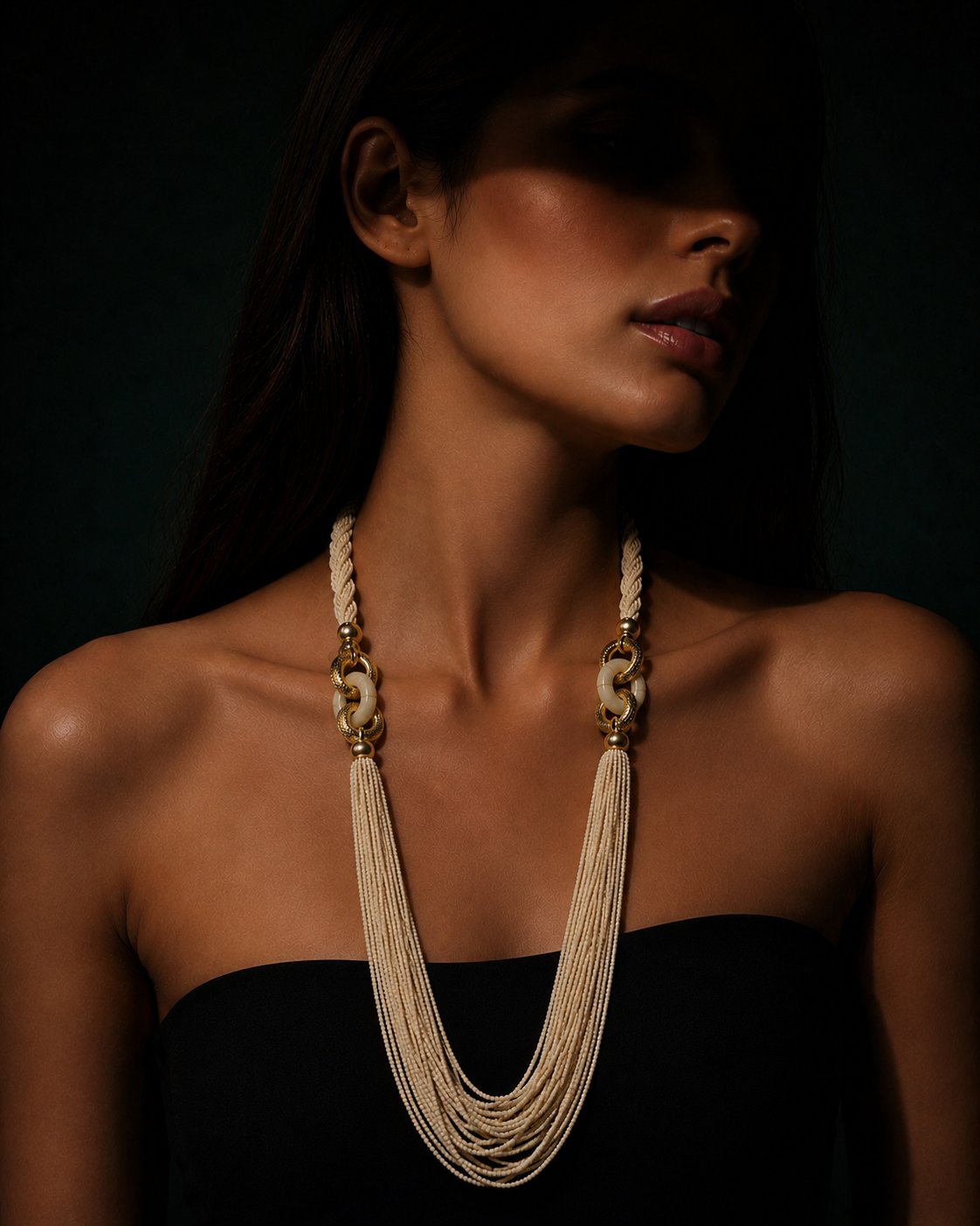 White String Necklace Garud Wear