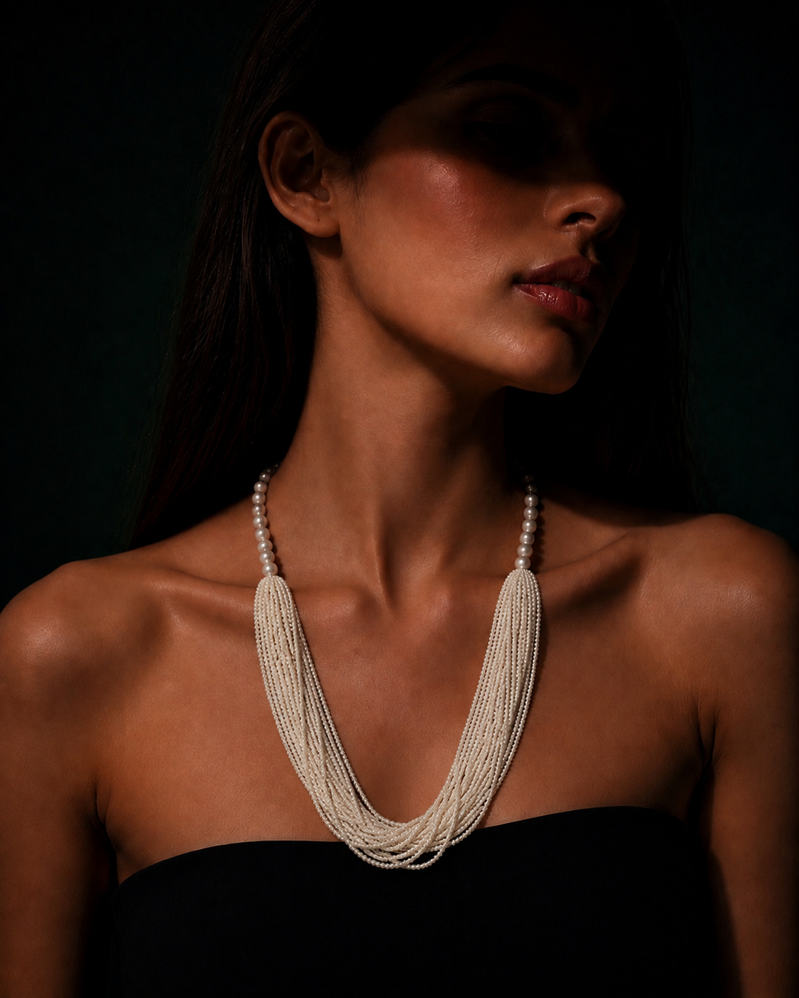 White Beaded Necklace Garud Wear