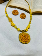 Yellow Handmade Necklace Set Guiyaa Jewels