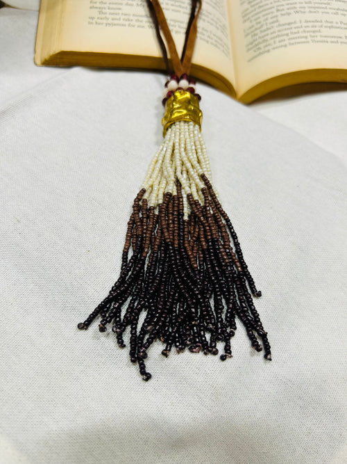 Brown Long Neckpiece Guiyaa Jewels