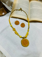 Yellow Handmade Necklace Set Guiyaa Jewels