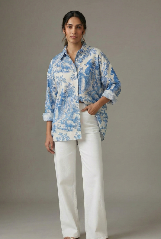 Blue Toile Shirt Garud Wear