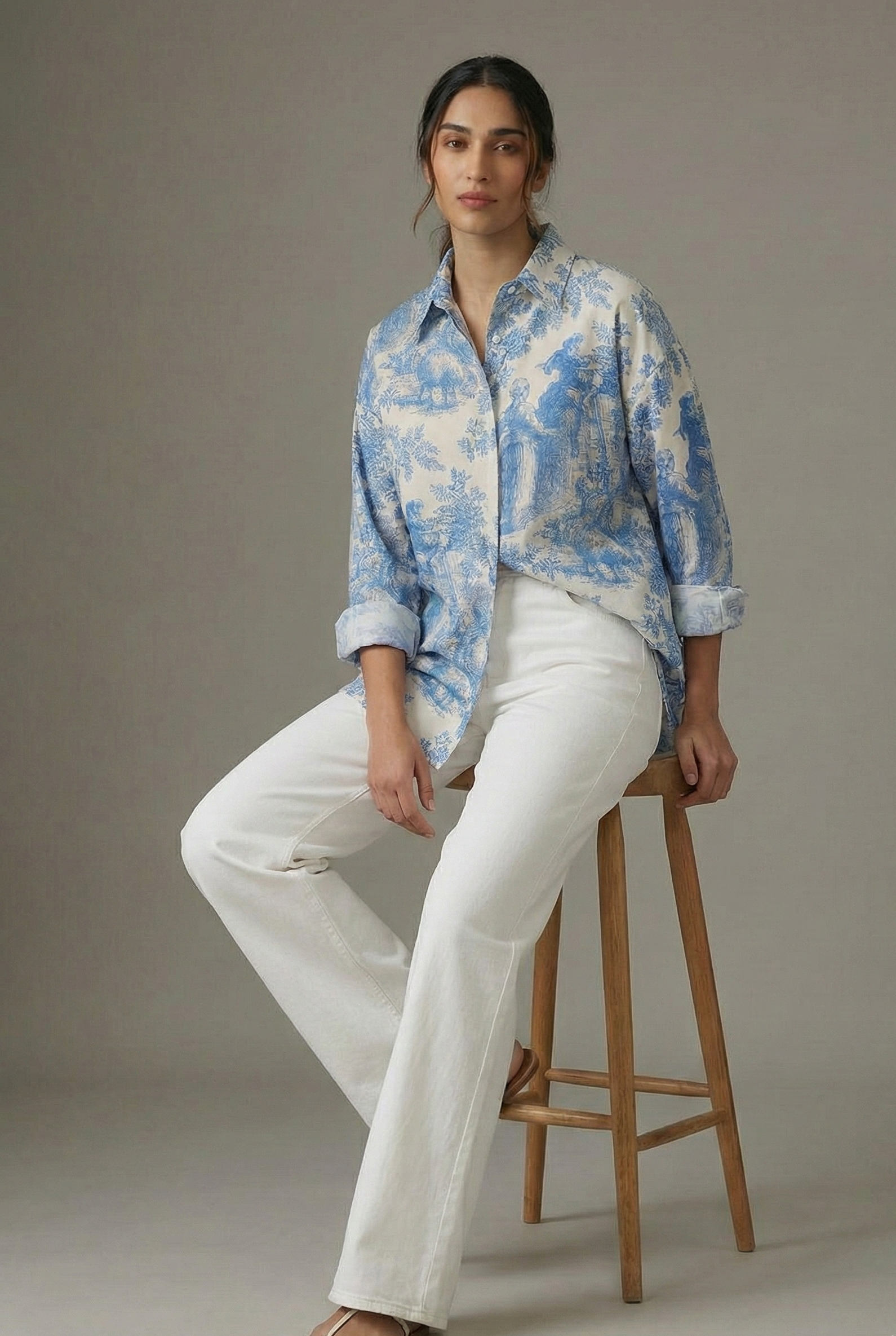 Blue Toile Shirt Garud Wear