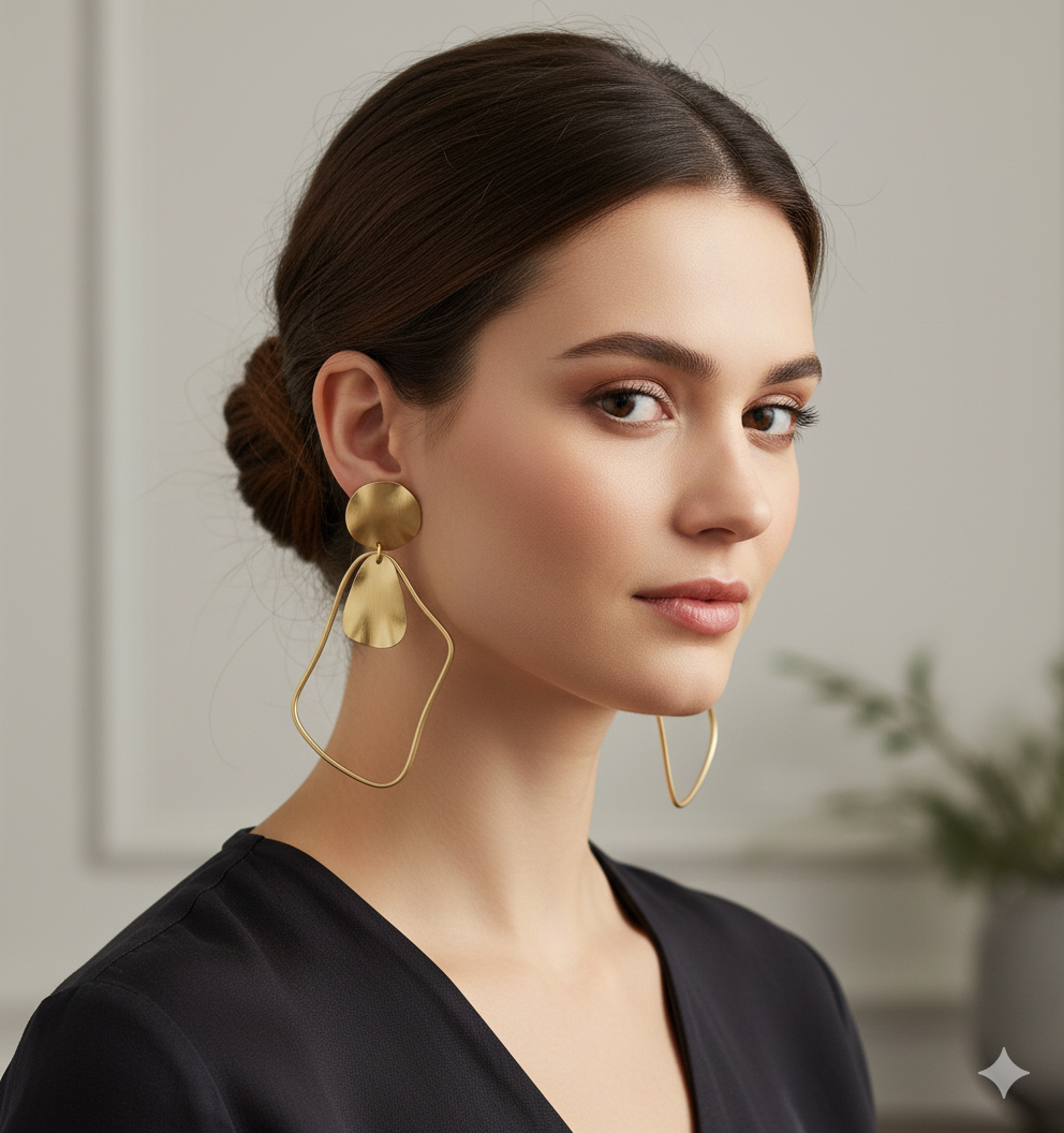 Golden Geo Elegance Earrings Garud Wear
