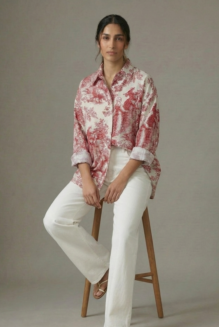 Red Toile Shirt Garud Wear