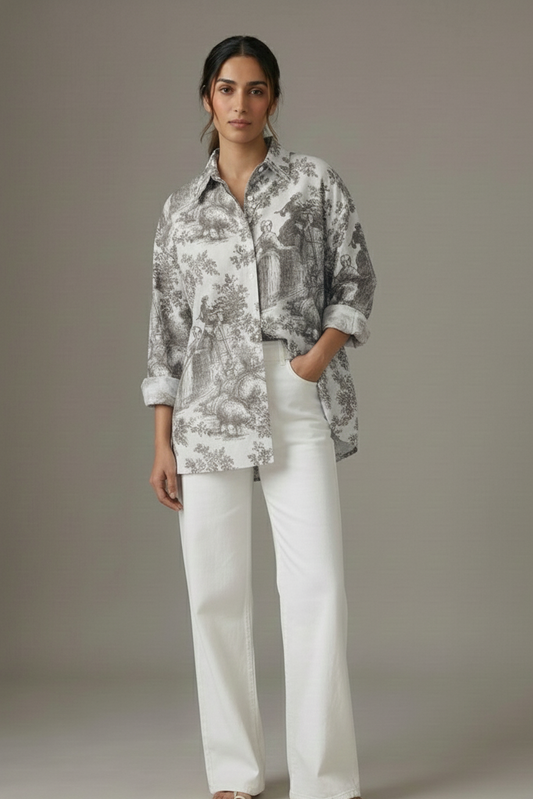 Grey Toile Shirt Garud Wear