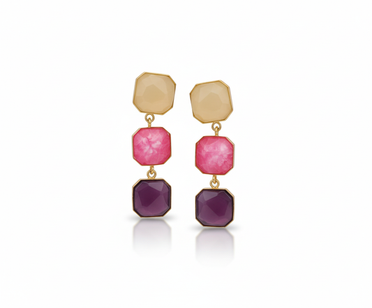Blush Elegance Pink Drop Earrings Garud Wear