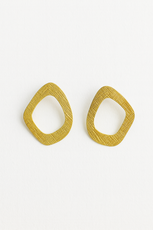 Golden Glow Handmade Brass Earrings Garud Wear