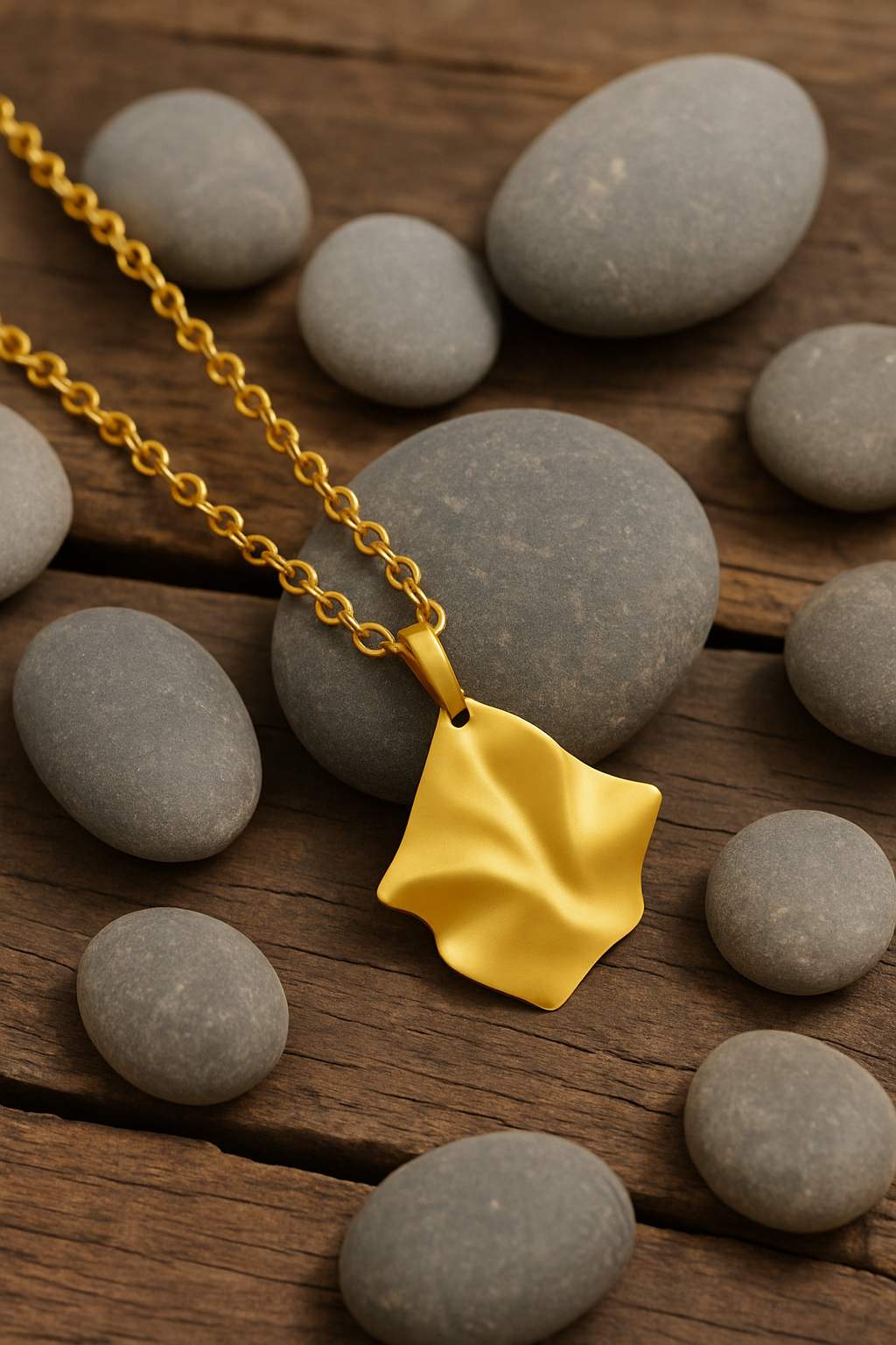Golden Ember Beaten Brass Necklace Garud Wear