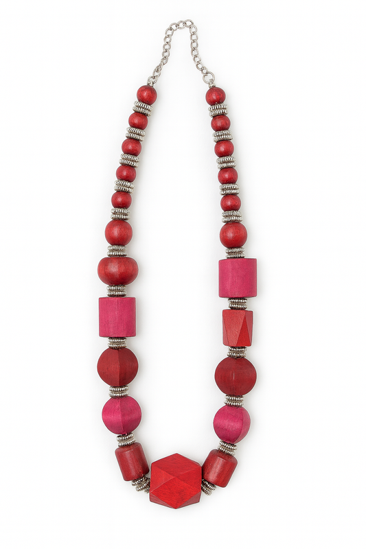 Radiant Ruby Beaded Necklace Garud Wear