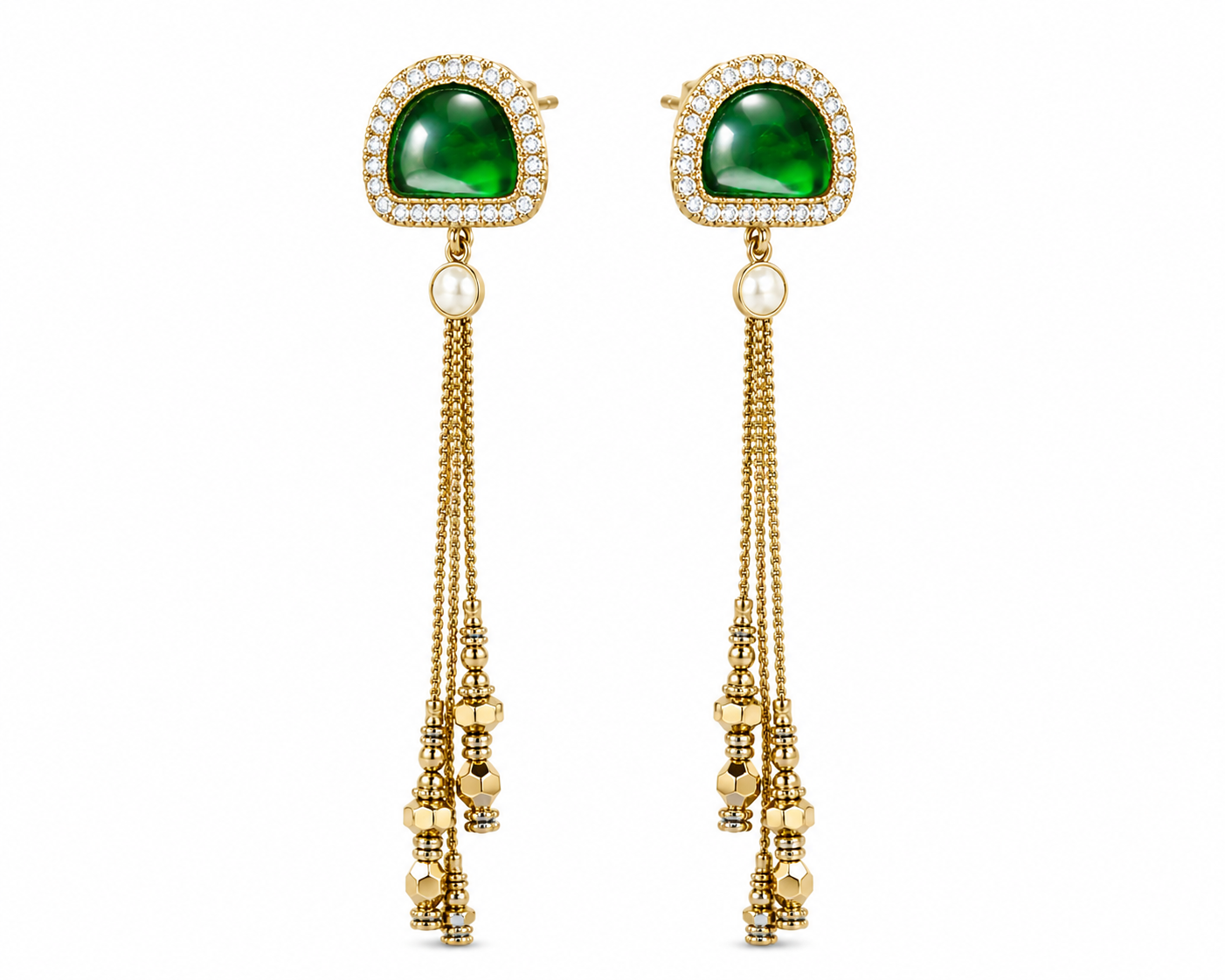 Green Stone Earrings Garud Wear