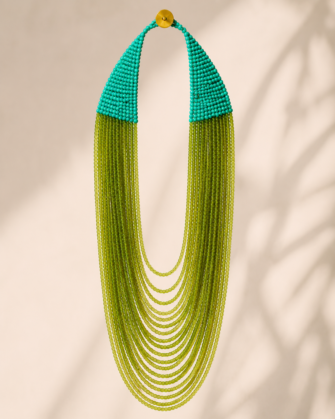 Handcrafted green and blue necklace Garud Wear