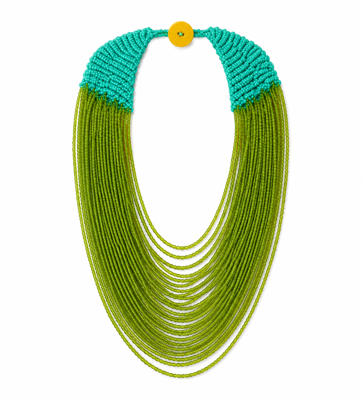 Handcrafted green and blue necklace Garud Wear