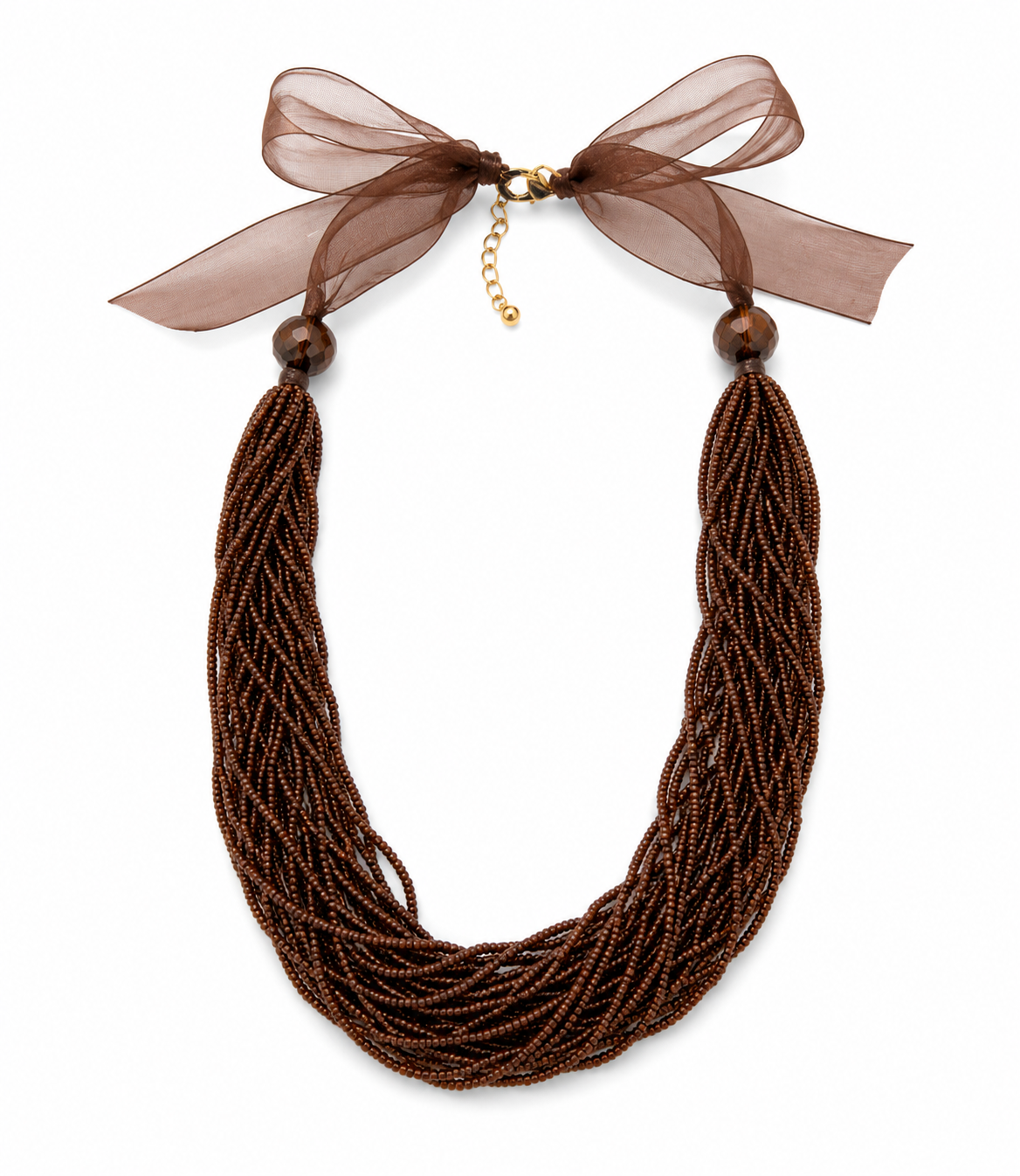 Handmade brown glass beads necklace Garud Wear